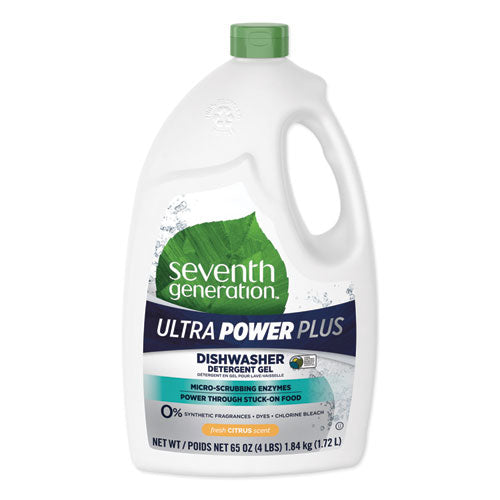 Natural Auto Dishwasher Gel, Ultra Power Plus, Fresh Citrus, 65 Oz Bottle, 6/carton
