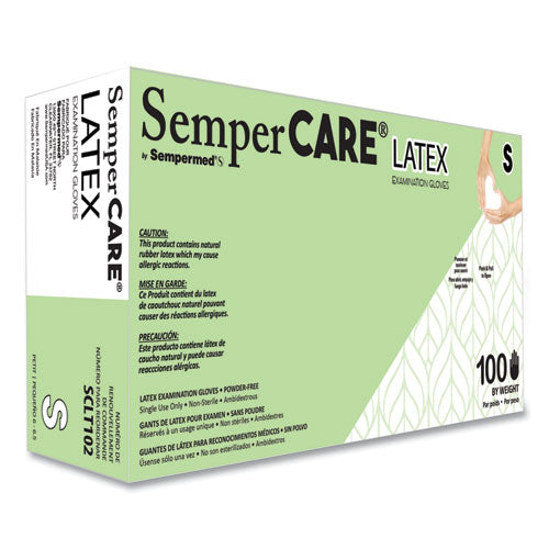 Latex Examination Gloves, Powder-free, Small, 5 Mil Thick, 9.45" Long, Cream, 100/box, 10 Boxes/carton