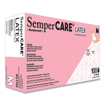 Latex Examination Gloves, Powder-free, Medium, 5 Mil Thick, 9.45" Long, Cream, 100/box
