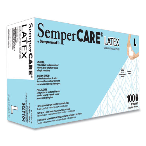 Latex Examination Gloves, Powder-free, Large, 5 Mil Thick, 9.45" Long, Cream, 100/box, 10 Boxes/carton