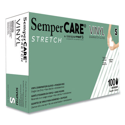 Stretch Vinyl Examination Gloves, Powder-free, Small, 5 Mil Thick, 9.45" Long, Cream, 100/box, 10 Boxes/carton