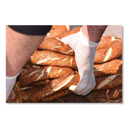 Stretch Vinyl Examination Gloves, Powder-free, Large, 5 Mil Thick, 9.45" Long, Cream, 100/box, 10 Boxes/carton
