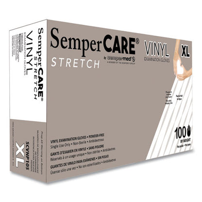 Stretch Vinyl Examination Gloves, Powder-free, X-large, 5 Mil Thick, 9.45" Long, Cream, 100/box, 10 Boxes/carton