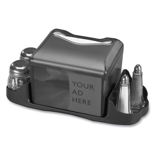 Venue Napkin Dispenser With Advertising Inset, 6.5 X 6.13 X 6.9, Capacity: 200, Black