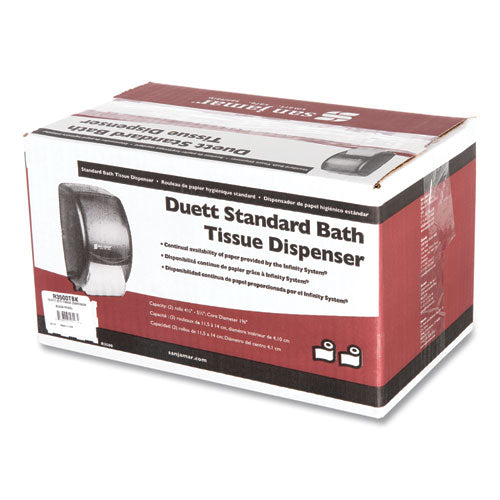Duett Classic Standard Toilet Tissue Dispenser, 2 Roll, 7.5 X 7 X 12.75, Black Pearl