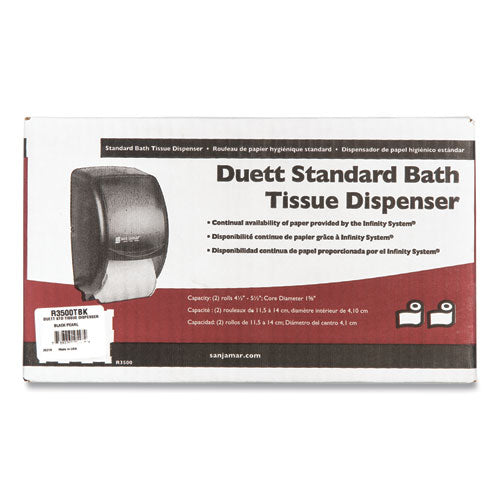 Duett Classic Standard Toilet Tissue Dispenser, 2 Roll, 7.5 X 7 X 12.75, Black Pearl