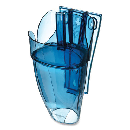 Saf-t-scoop And Guardian System For Ice Machines, 64 Oz To 86 Oz Ice Scoop, Transparent Blue