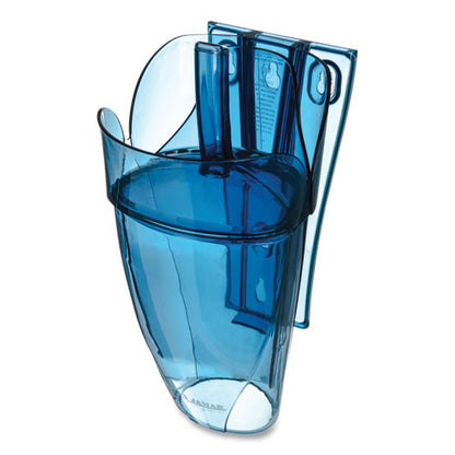 Saf-t-scoop And Guardian System For Ice Machines, 64 Oz To 86 Oz Ice Scoop, Transparent Blue