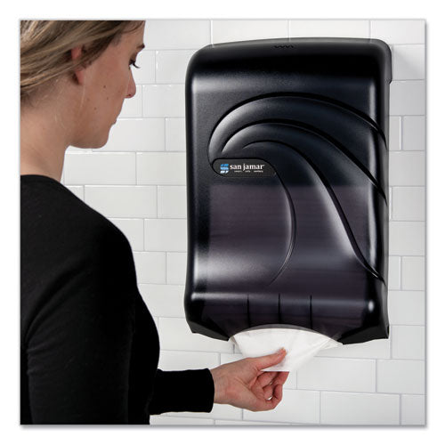 Large Capacity Ultrafold Multifold/c-fold Towel Dispenser, Oceans, 11.75 X 6.25 X 18, Transparent Black Pearl