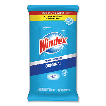 Glass And Surface Wet Wipe, Cloth, 7 X 8, Unscented, White, 38/pack