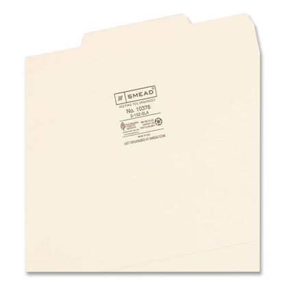 Reinforced Guide Height File Folders, 2/5-cut Tabs: Right Of Center Position, Letter Size, 0.75" Expansion, Manila, 100/box