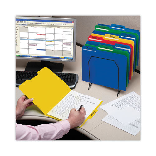 Top Tab Poly Colored File Folders, 1/3-cut Tabs: Assorted, Letter Size, 0.75" Expansion, Assorted Colors, 24/box