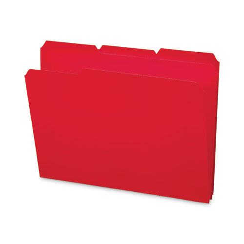 Top Tab Poly Colored File Folders, 1/3-cut Tabs: Assorted, Letter Size, 0.75" Expansion, Red, 24/box