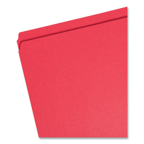Reinforced Top Tab Colored File Folders, Straight Tabs, Letter Size, 0.75" Expansion, Red, 100/box