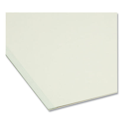 Expanding Recycled Heavy Pressboard Folders, 1/3-cut Tabs: Assorted, Letter Size, 1" Expansion, Gray-green, 25/box