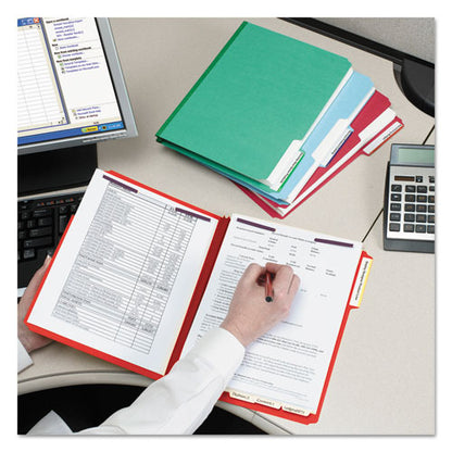 Colored Pressboard Fastener Folders With Safeshield Fasteners, 2" Expansion, 2 Fasteners, Letter Size, Bright Red, 25/box