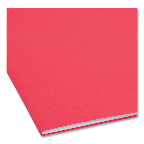 Top Tab Colored Fastener Folders, 0.75" Expansion, 2 Fasteners, Legal Size, Red Exterior, 50/box