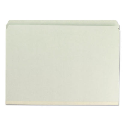 Recycled Pressboard Fastener Folders, Straight Tabs, Two Safeshield Fasteners, 2" Expansion, Legal Size, Gray-green, 25/box