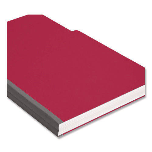 Expanding Recycled Heavy Pressboard Folders, 1/3-cut Tabs: Assorted, Legal Size, 1" Expansion, Bright Red, 25/box