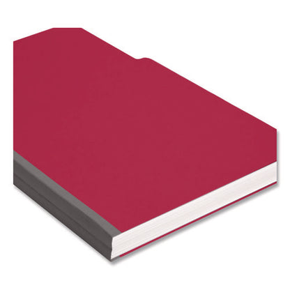 Expanding Recycled Heavy Pressboard Folders, 1/3-cut Tabs: Assorted, Legal Size, 1" Expansion, Bright Red, 25/box