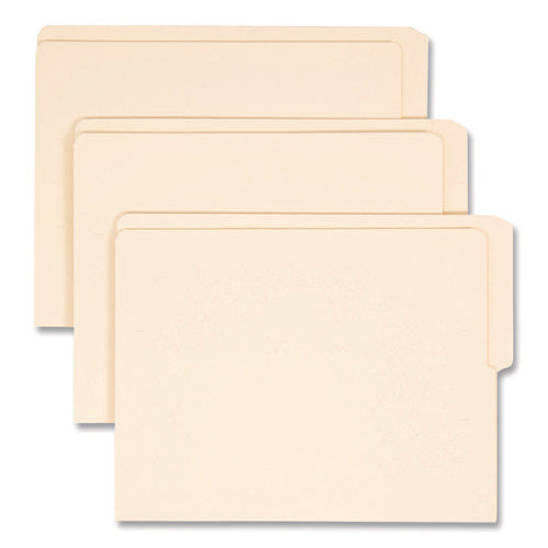 Heavyweight Manila End Tab Folders, 9" High Front, 1/2-cut Tabs: Top, Letter Size, 0.75" Expansion, Manila, 100/box