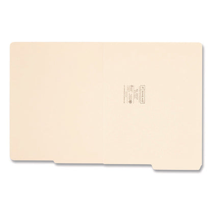 Heavyweight Manila End Tab Folders, 9" High Front, 1/2-cut Tabs: Top, Letter Size, 0.75" Expansion, Manila, 100/box