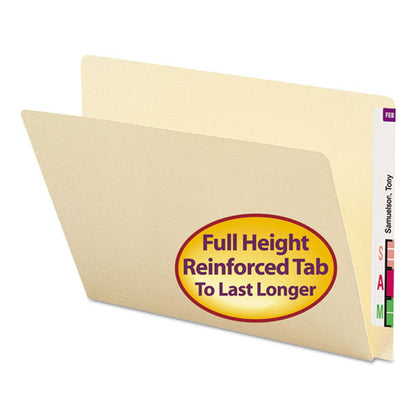 Extended End Tab Manila Folders, Straight Tabs, Letter Size, 0.75" Expansion, Manila, 100/box