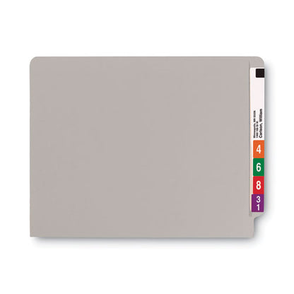 Shelf-master Reinforced End Tab Colored Folders, Straight Tabs, Letter Size, 0.75" Expansion, Gray, 100/box