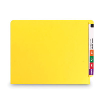 Shelf-master Reinforced End Tab Colored Folders, Straight Tabs, Letter Size, 0.75" Expansion, Yellow, 100/box