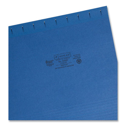 Colored Hanging File Folders With 1/5 Cut Tabs, Letter Size, 1/5-cut Tabs, Navy, 25/box