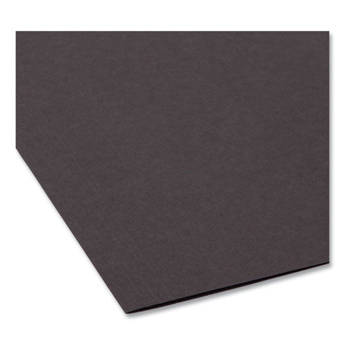 Colored Hanging File Folders With 1/5 Cut Tabs, Letter Size, 1/5-cut Tabs, Black, 25/box
