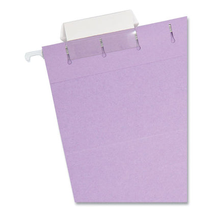 Colored Hanging File Folders With 1/5 Cut Tabs, Letter Size, 1/5-cut Tabs, Lavender, 25/box
