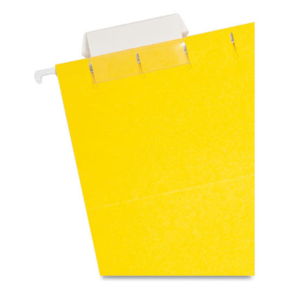 Colored Hanging File Folders With 1/5 Cut Tabs, Letter Size, 1/5-cut Tabs, Yellow, 25/box