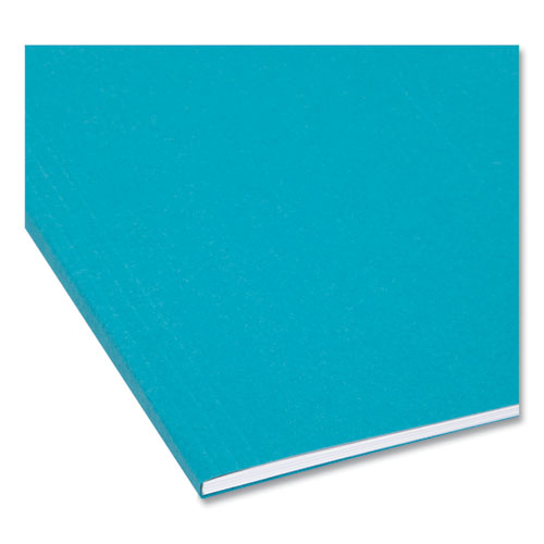 Colored Hanging File Folders With 1/5 Cut Tabs, Letter Size, 1/5-cut Tabs, Teal, 25/box