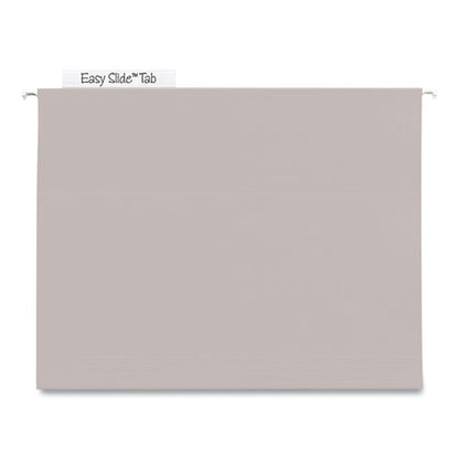 Tuff Extra Capacity Hanging File Folders With Easy Slide Tabs, 4" Capacity, Letter, 1/3-cut Tabs, Steel Gray, 18/box