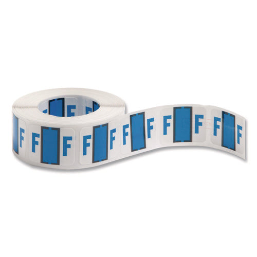 A-z Color-coded End Tab Filing Labels, F, 1 X 1.25, White, 500/roll
