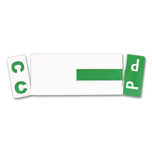 Alphaz Color-coded First Letter Combo Alpha Labels, C/p, 1.16 X 3.63, Dark Green/white, 5/sheet, 20 Sheets/pack