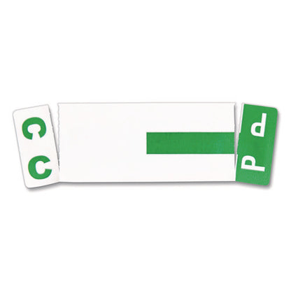 Alphaz Color-coded First Letter Combo Alpha Labels, C/p, 1.16 X 3.63, Dark Green/white, 5/sheet, 20 Sheets/pack