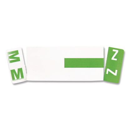 Alphaz Color-coded First Letter Combo Alpha Labels, M/z, 1.16 X 3.63, Light Green/white, 5/sheet, 20 Sheets/pack