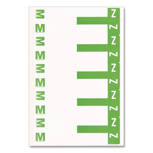Alphaz Color-coded First Letter Combo Alpha Labels, M/z, 1.16 X 3.63, Light Green/white, 5/sheet, 20 Sheets/pack