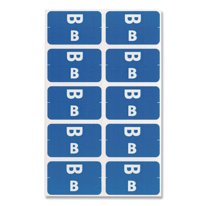 Alphaz Color-coded Second Letter Alphabetical Labels, B, 1 X 1.63, Dark Blue, 10/sheet, 10 Sheets/pack