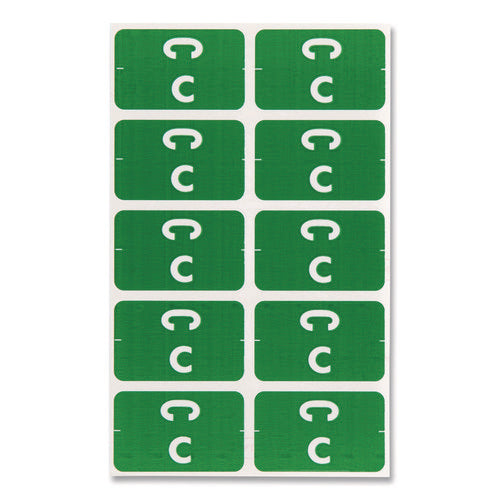 Alphaz Color-coded Second Letter Alphabetical Labels, C, 1 X 1.63, Dark Green, 10/sheet, 10 Sheets/pack