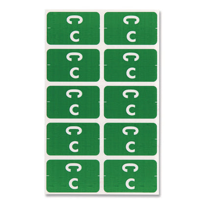 Alphaz Color-coded Second Letter Alphabetical Labels, C, 1 X 1.63, Dark Green, 10/sheet, 10 Sheets/pack