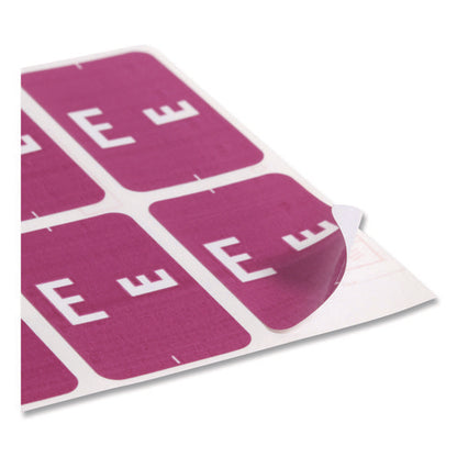 Alphaz Color-coded Second Letter Alphabetical Labels, E, 1 X 1.63, Purple, 10/sheet, 10 Sheets/pack
