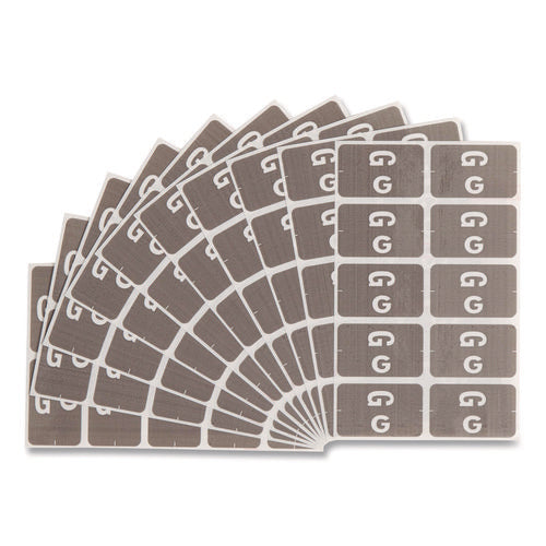 Alphaz Color-coded Second Letter Alphabetical Labels, G, 1 X 1.63, Gray, 10/sheet, 10 Sheets/pack