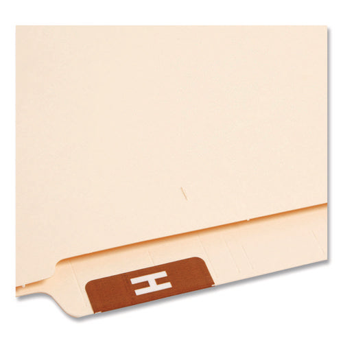 Alphaz Color-coded Second Letter Alphabetical Labels, H, 1 X 1.63, Dark Brown, 10/sheet, 10 Sheets/pack