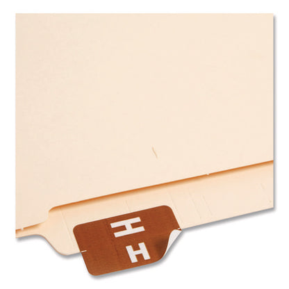 Alphaz Color-coded Second Letter Alphabetical Labels, H, 1 X 1.63, Dark Brown, 10/sheet, 10 Sheets/pack