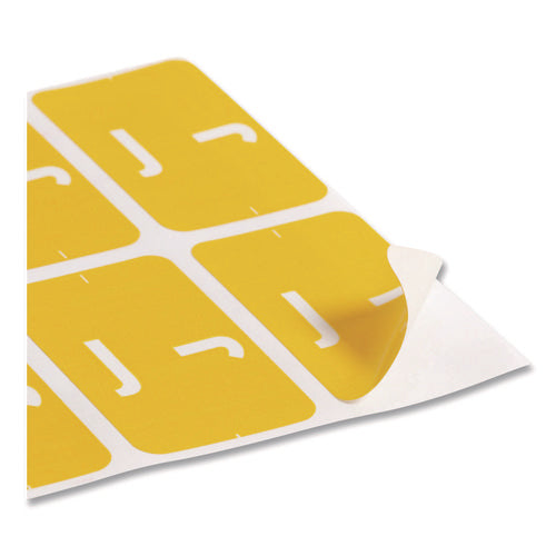 Alphaz Color-coded Second Letter Alphabetical Labels, J, 1 X 1.63, Yellow, 10/sheet, 10 Sheets/pack