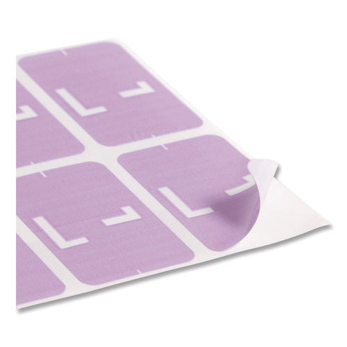 Alphaz Color-coded Second Letter Alphabetical Labels, L, 1 X 1.63, Lavender, 10/sheet, 10 Sheets/pack
