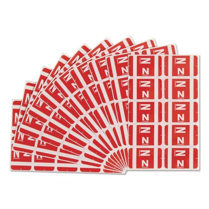 Alphaz Color-coded Second Letter Alphabetical Labels, N, 1 X 1.63, Red, 10/sheet, 10 Sheets/pack